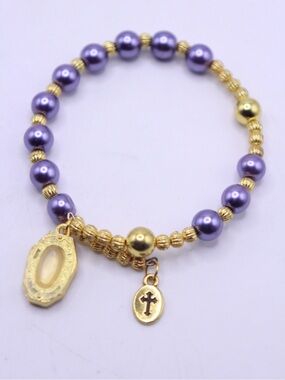 Vintage Eau de Lourdes Catholic Bracelet